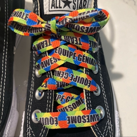 CONVERSE All Star Sz  8.5 Bilingual Awesome Team Laces Sneakers NWOT - Picture 4 of 12